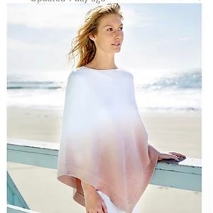 Barefoot Dreams CozyChic Ultra Lite Ocean Breeze Poncho /Ombre Rose Mist